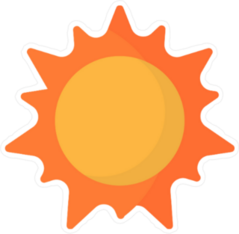 Flat Sun Icon Sticker