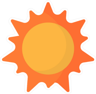 Flat Sun Icon Sticker
