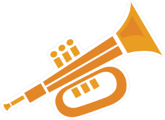 Flat Trumpet Icon Sticker