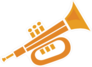 Flat Trumpet Icon Sticker