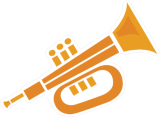 Flat Trumpet Icon Sticker