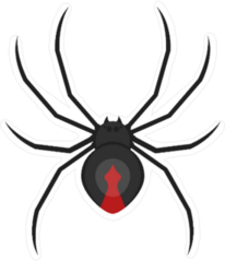 Flat Vector Style Black Widow Sticker