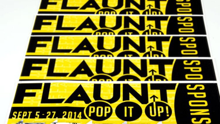 Flaunt Pop It Up Sponsor Custom Rectangle Stickers