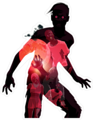 Flesh Eating Zombie Silhouette Sticker