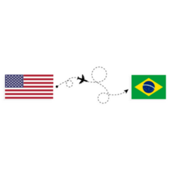 Flight Travel From Usa To Brazil Sticker