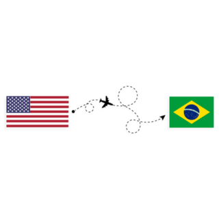 Flight Travel From Usa To Brazil Sticker