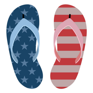Flip Flop American Flag Sticker