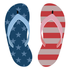 Flip Flop American Flag Sticker