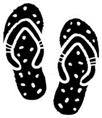 Flip Flop Sandals Drawn Sticker