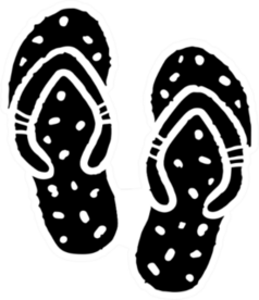 Flip Flop Sandals Drawn Sticker