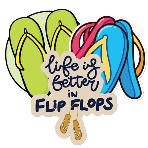 Flip Flop Car Decals & Stickers | Flip Flop Bumper Stickers