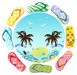 Flip Flops Around Summer Sticker