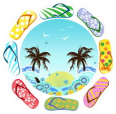 Flip Flops Around Summer Sticker