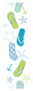 Flip Flops Blue And Green Beach Pattern Sticker