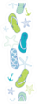 Flip Flops Blue And Green Beach Pattern Sticker