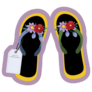 Flip Flops Flowers Sales Tag Sticker