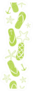 Flip Flops Green Beach Pattern Sticker