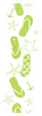 Flip Flops Green Beach Pattern Sticker