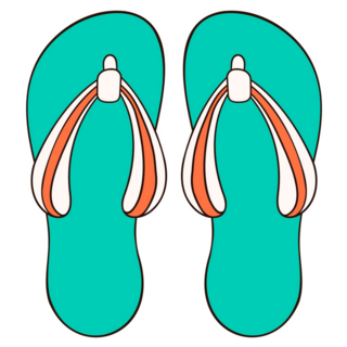 Flip Flops In Cartoon Style Sticker