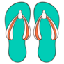 Flip Flops In Cartoon Style Sticker
