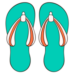 Flip Flops In Cartoon Style Sticker