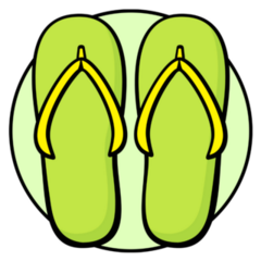 Flip Flops In Green Sticker
