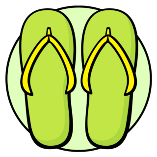 Flip Flops In Green Sticker