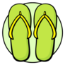 Flip Flops In Green Sticker