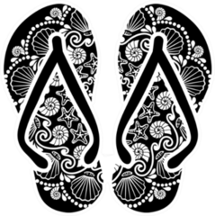 Flip Flops Mandala Art Sticker