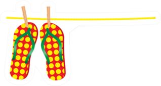 Flip Flops On A Line Sticker