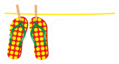 Flip Flops On A Line Sticker