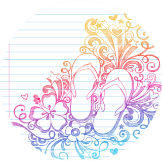 Flip-flops Shoes Tropical Notebook Doodles Sticker