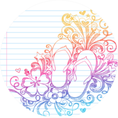Flip-flops Shoes Tropical Notebook Doodles Sticker
