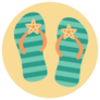 Flip Flops Starfish Sticker