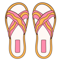 Flip Flops Wave Stripes Sticker