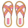 Flip Flops Wave Stripes Sticker