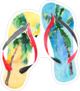 Flip Flops With Tropical Palm Design Sticker