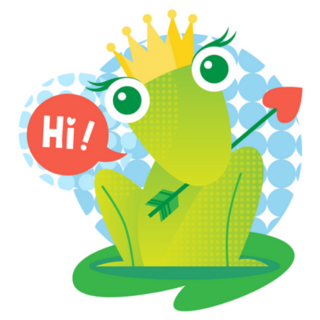Flirty Princess Frog with Cupids Arrow Sticker
