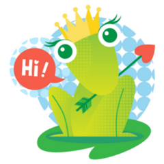 Flirty Princess Frog with Cupids Arrow Sticker