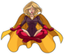 Floating Female Superhero Sitting In Lotus Position Sticker