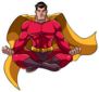 Floating Male Superhero Sitting In Lotus Position Sticker