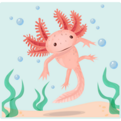 Floating Pink Axolotl Sticker