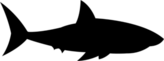 Floating Shark Silhouette Sticker