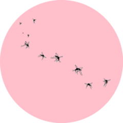 Flock Of Flying Mosquitoes Sticker