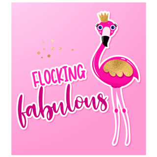 Flocking Fabulous Flamingo Sticker