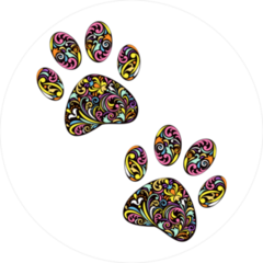 Floral Animal Paw Prints Sticker