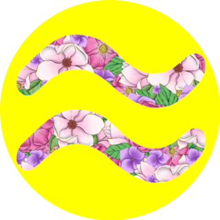 Floral Aquarius Zodiac Sign Sticker 