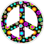 Floral Black Peace Sign Sticker
