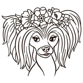 Floral Chinese Crested Sticker