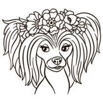 Floral Chinese Crested Sticker